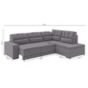 Ver imagem 4 de Sofá 5 Lugares Retrátil de Canto Suede Plush Veneza Espresso Móveis