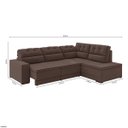 Ver imagem 3 de Sofá 5 Lugares Retrátil de Canto Suede Plush Veneza Espresso Móveis