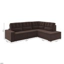 Ver imagem 4 de Sofá 5 Lugares Retrátil de Canto Suede Plush Veneza Espresso Móveis