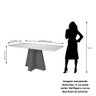 Mesa de Jantar Maitê Tampo em MDF e Vidro Temperado 160 cm Cozinha Moderna Marrom Branco Off White - 2