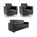 Ver imagem 6 de Sofá 3 Lugares com Kit 2 Poltronas Arezzo Sintetico PU D03 - D'Rossi