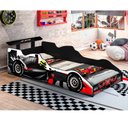 Ver imagem 4 de Cama Carro Infantil + Colchão Formula 1 Preto 100% MDF J&A Móveis