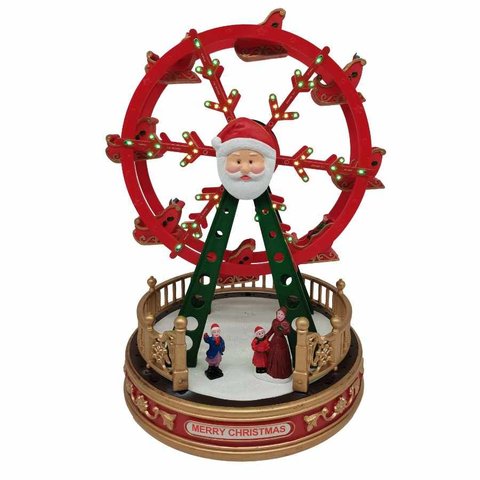 Roda Gigante Animada Natal 19,5x19,5x28,5 cm Niazitex