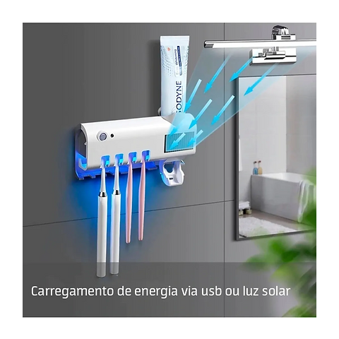 Dispenser de Pasta de Dente com Suporte Escovas Automático
