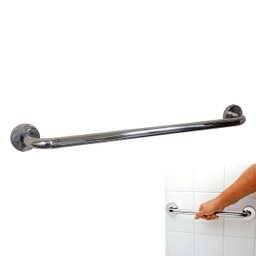 Alça de Apoio Banheiro Inox Barra 50cm Idoso Deficiente Cadeirante Acessibilidade Resistente Box Seg - 1