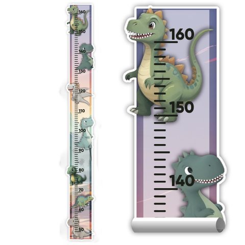 Adesivo Parede Régua Crescimento Dinossauro Dino Jurássico