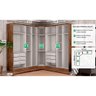 Guarda-Roupa Modulado de Casal Safira 001 em MDF com 9 Portas e 6 Gavetas Novo Horizonte - 3