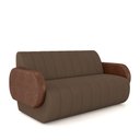 Ver imagem 1 de Sofá Decorativo Living Sala de Estar Bornéu 148cm Pés de Madeira Pu/veludo Marrom G33 - Gran Belo