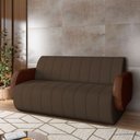 Ver imagem 3 de Sofá Decorativo Living Sala de Estar Bornéu 148cm Pés de Madeira Pu/veludo Marrom G33 - Gran Belo