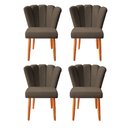Ver imagem 1 de Kit 4 Cadeiras Sala de Jantar Estofada Pétala Twdecora Suede