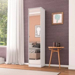 Armário Multiuso Reflex Ii 1p Branco com Espelho - Demóbile