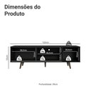 Ver imagem 3 de Rack para Tv até 80 Polegadas 160cm Preto/rustic com Pés Rustic Torino Madesa Preto/rustic