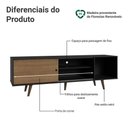 Ver imagem 4 de Rack para Tv até 80 Polegadas 160cm Preto/rustic com Pés Rustic Torino Madesa Preto/rustic