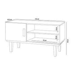 Rack com Painel Ripado Bancada Tv 42" Sala Quarto Carmolar - 4