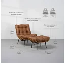 Ver imagem 2 de Poltrona Costela com Puff Lona - Verde Oliva Abra Casa