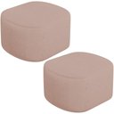 Ver imagem 1 de Kit 2 Puffs Decorativos Orgânico para Living Quarto 70cm Doha W01 Linho Rosê - Lyam Decor