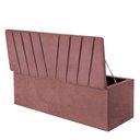Ver imagem 2 de Calçadeira Baú Recamier Estofada Cama de Casal 140cm Bélgica Suede Rose- Mabe Magazine