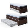 Cama Box com Colchão de Espuma D33 Pillow Top Comfort Luxo + Auxiliar de Espuma Unique Solteiro 88cm - 1