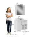 Ver imagem 3 de Kit Gabinete para Banheiro Bia 70cm com Cuba e Armário Móveis Bosi