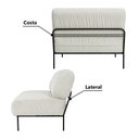 Ver imagem 5 de Sofá Modular Industrial Central Basileia 100cm Yescasa Veludo Tx Bege Off White