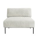Ver imagem 3 de Sofá Modular Industrial Central Basileia 100cm Yescasa Veludo Tx Bege Off White
