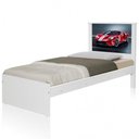 Ver imagem 1 de Cama Solteiro Carro Sport Vermelho com Colchão MDF-MDP Branco Casah
