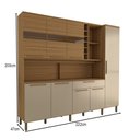 Ver imagem 4 de Cozinha Compacta Vanguardia 8 Portas 1 Gaveta 100% Mdf com Vidro Amêndoa/off White - Panorama Móveis