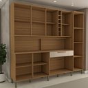 Ver imagem 6 de Cozinha Compacta Vanguardia 8 Portas 1 Gaveta 100% Mdf com Vidro Amêndoa/off White - Panorama Móveis