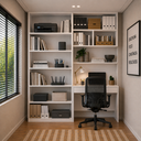 Ver imagem 4 de Escrivaninha com Painel e Aéreo MDF Altezza Belmax:Branco