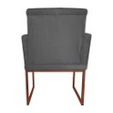 Ver imagem 3 de Poltrona Decorativa Klara Suede Cinza Base De Ferro Cobre - Vallisa Decor