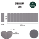 Ver imagem 6 de Cabeceira King Modulada Arredondada Cama Box Suede Cinza