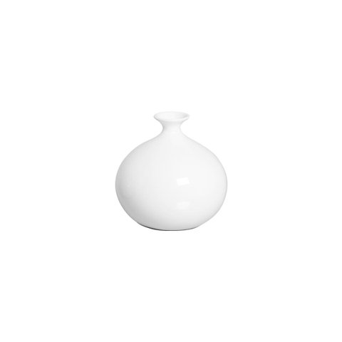 Vaso Decorativo de Mesa Maia Branco em Cerâmica Clássica 14x15 cm