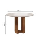 Ver imagem 3 de Mesa de Jantar 4 Lugares Redonda Tampo de MDF Jady Marrom/Mel/Blonde