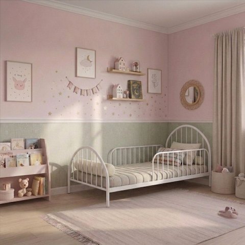 Cama Montessoriana Infantil em Ferro - Mini Hope:Branco