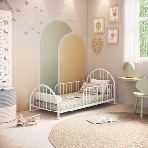 Cama Montessoriana Infantil em Ferro - Mini Hope:branco