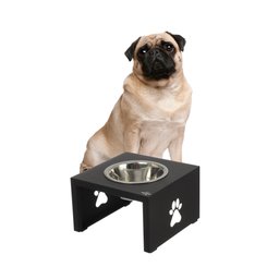 Comedouro Elevado Individual Cão Porte P Preto - 2