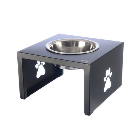 Comedouro Elevado Individual Cão Porte P Preto