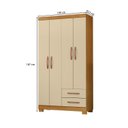 Ver imagem 4 de Guarda-Roupa Solteiro 4 Portas 2 Gavetas e Cômoda Sapateira 4 Gavetas Itapema Off White/Carvalho Americano