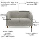 Ver imagem 5 de Poltrona Namoradeira 2 Lugares Aura 120 cm Pes Madeira Boucle Tce 1018 Moll