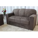Ver imagem 3 de Conjunto Sofá 3 e 2 Lugares Xaropinho Suede Marrom - Al Móveis