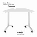 Ver imagem 4 de Escrivaninha Trapezoidal Orgânica 120 cm X 52 cm Pés Metal com Rodízio para Escritório e Home