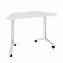 Ver imagem 2 de Escrivaninha Trapezoidal Orgânica 120 cm X 52 cm Pés Metal com Rodízio para Escritório e Home