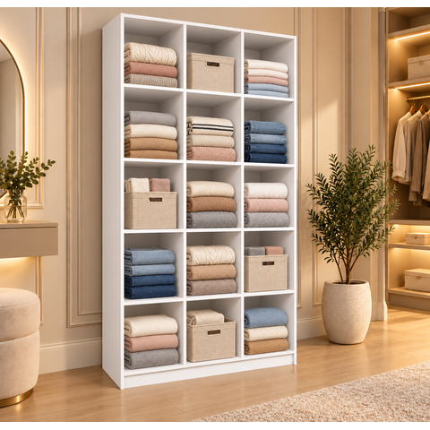 Expositor de Loja com Nichos e Prateleiras para Closet