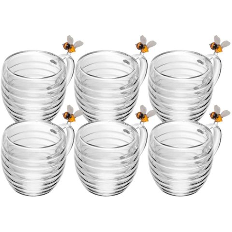 Conjunto 6 Xícaras 180ml Vidro Borossilicato Chá Café Expres