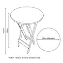 Ver imagem 2 de Conjunto Bistrô Mesa Dobrável de Madeira Redonda com 2 Banquetas Preta - Cor: Preto