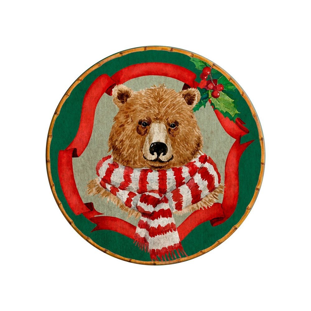 Jogo 4 Pratos Sobremesa Christmas Bears Maison Blanche Natal