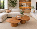 Ver imagem 1 de Mesa de Centro Orgânica Siena Duo - 60x50 e 70x50 Freijó