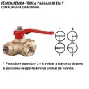 Ver imagem 2 de Válvula Esfera 3 Vias 1.1/2 Em T - Emmeti