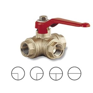 Válvula Esfera 3 Vias 1.1/2 Em T - Emmeti