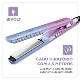 Prancha Alisadora By Juliette Mondial Rosa e Azul Bivolt PJU03 - 6